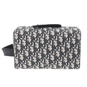 Christian Dior Pouch Bag Navy Silver Hardware
